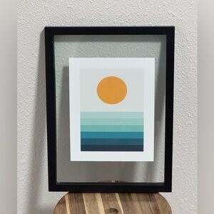 Project 62 Black Float Frame with Mid-Century Modern Sun & Sea Print